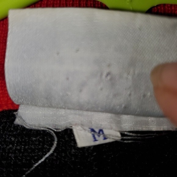 vintage 80s Meister 1/4 Zip Red Blue Black Mock Neck Wool Blend Ski Sweater M. - Picture 8 of 8